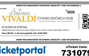 Vstupenky - A. Vivaldi
22. října 2025 (středa) 19:00...