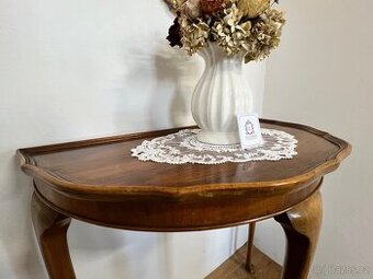 Stylový půlkulatý konferenční stolek & florentské zrcadlo