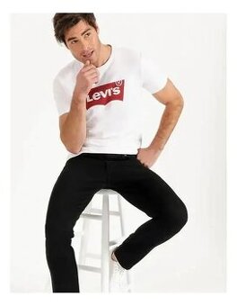 LEVIS  PÁNSKÉ STREČOVÉ SLIM JEANS BLACK W34 L 30- L
