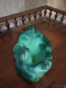 Art - Deco Miska - Malachitové sklo 1930