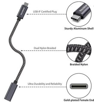 Belker Prodloužení USB C (1,8 m) USB3.2_100 W 5A nabíjení - 1
