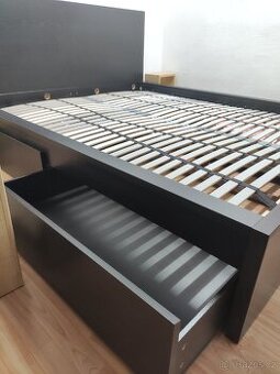 Ikea Malm - 160 x 200 cm - postel s úložným prostorem