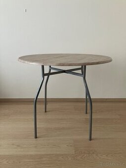 Kulatý jídelní stůl Thyholm, průměr 90 cm, kov/dub