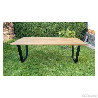 Masivní nerozkládací jídelní stůl - Metalo 220 cm