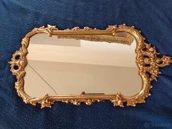 Vintage zrcadlo, mosaz 60x30cm - 1