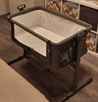 Přístavná dětská postýlka Kinderkraft Neste Gray Melange