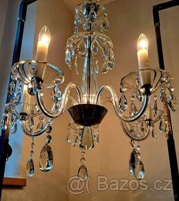 Starožitný skleněný lustr 1920-30 , osvětlení.