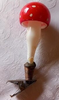 Vánoční ozdoba Muchomůrka na skřipci, RETRO