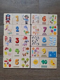 Puzzle - dřevěné, učíme se čísla