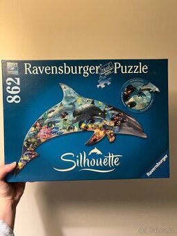 🧩 🐬Ravensburger Silhouette – Delfín (862 dílků)