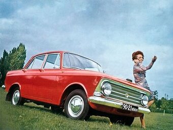 Moskvič 408 - maska s kruhovými světly, lišta, rámeček