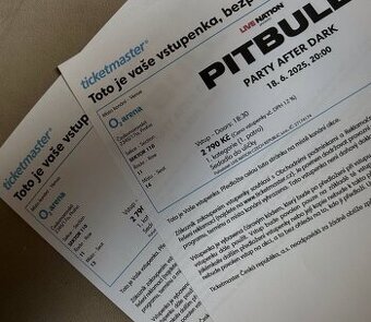Pitbull 18.6.2025 Praha 2x sezení u pódia