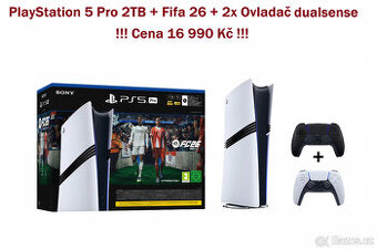 PS5 Pro 2 TB +Hra FC 26 +2x Ovladač - Záruka 21 Měsíců Alza
