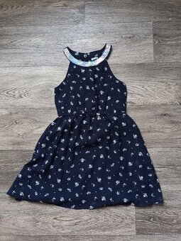 Dětské holčičí modré šaty s flitry, vel. 116