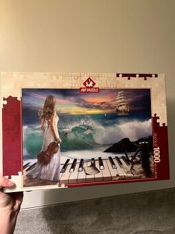 🧩 🎹🌊Art Puzzle – Moře, hudba a loď (1000 dílků)