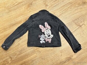 Dívčí džínová bunda Minnie H&M, vel. 128 cm