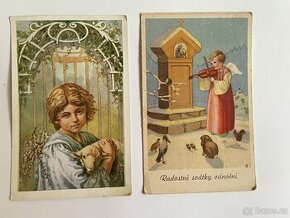 8 ks stare pohlednice Vanoce, Velikonoce, Nový rok
