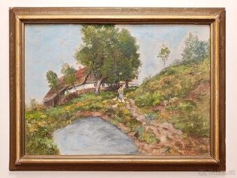 Obraz Antonín Boubín Toňátko, Husopaska olej 62x82