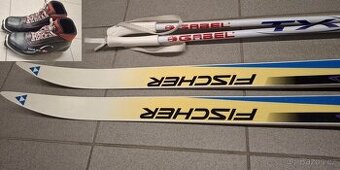 Běžkařský set - běžky s vázáním, boty, hůlky