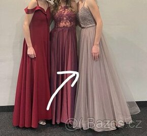 společenské růžovo-fialové šaty, jako nové, velikost 38