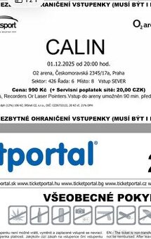 Calin o2 arena 1.12.2025