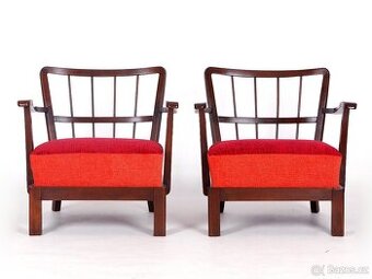 Elegantní starožitná křesla, křesílka THONET, 2 kusy.