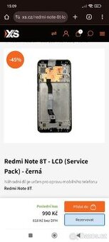 Nový display redmi note 8t Black