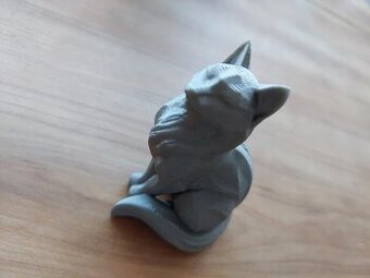 Soška elegantní sedící kočky, kočičky kočka pro štěstí SLEVA