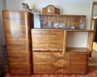 Retro obývací stěna/sekretář z 50. let