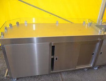 PRODÁM nerezový stůl skleněný okraj 160x60 cm