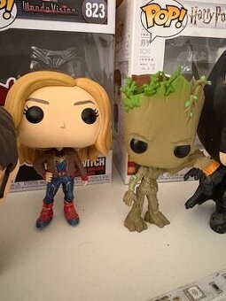 Funko pop Captain Marvel, Scarlet Witch, Groot