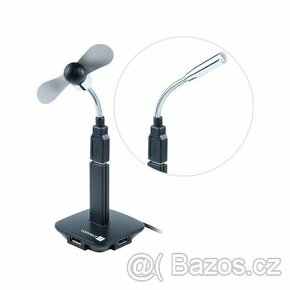 USB ventilátor s led lampičkou + hub 4x USB 2.0 - NOVÝ
