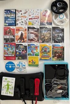Nintendo Wii + příslušenství a hry - jen komlpet