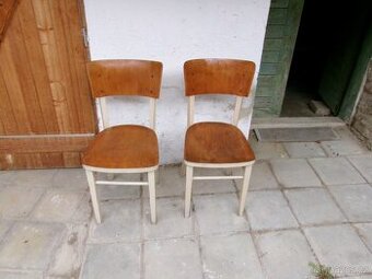 3 ks starožitné české židle Ton, rok 1950-1960. Cena za