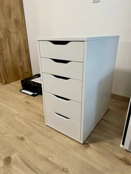 Kancelářský zásuvkový kontejner, bílá, 36x69x58 cm, TOP STAV