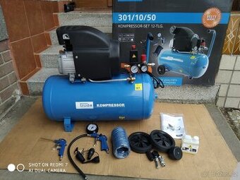 Prodám NEPOUŽITÝ olejový Kompresor Güde - 50 LITRŮ- 10 BARŮ.