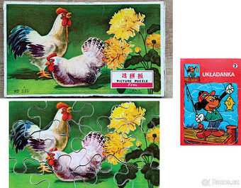 Puzzle "Kohout a slepice" a "Rybář"