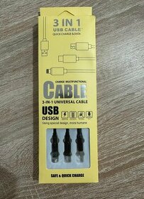 Kabel nabíjecí 3v1 USB/microUSB+Lightning+USB-C - 1