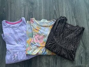 3x bavlněné šaty h&m a m&s, vel na 104/110 - 1