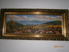 obraz Kovčínský rybník,rozměr 105x47 cm s rámem - 1