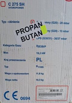 Kempingový průtokový ohřívač vody