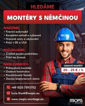 Montéry s německým jazykem, montéry provětrávaných fasád -