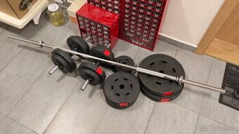 Sada činek – osa 30 mm + 2× jednoručky, kotouče cca 50 kg (v