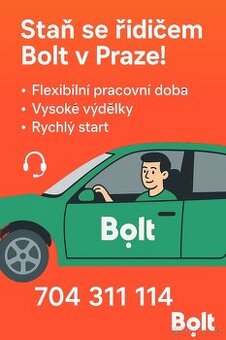 Flotila Bolt / Uber přijme řidiče s vlastním vozidlem