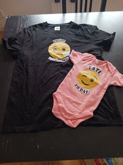 Tričko pro tátu XL a holčičí body 74/80  200 Kč