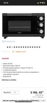 Malá trouba s horkovzduchem.