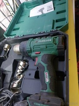 Horkovzdušná pistole PARKSIDEkufr,baterie,nabíječka,koncovky