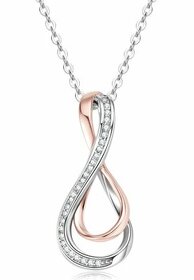 Pozlacený, stříbrný náhrdelník s přívěskem - 1