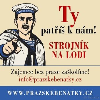 Strojník na lodi v centru Prahy