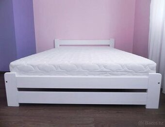 Nová postel MASIV borovice bílá 180x200 + ROŠT